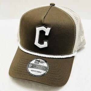 New Era Cleveland Guardians Brown A-Frame 9FORTY Hat Cap‎ Adjustable Snapback